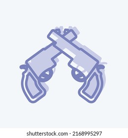 Icono Dos Armas. adecuado para el símbolo Wild West. estilo de dos tonos. diseño simple editable. vector de plantilla de diseño. ilustración de símbolo simple