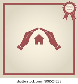 Icon of two hands with Home icon