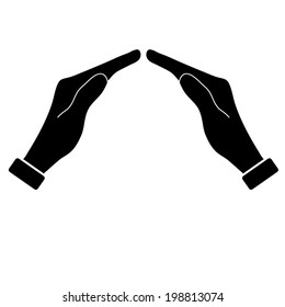Icon of two hands on a white background.Vector.