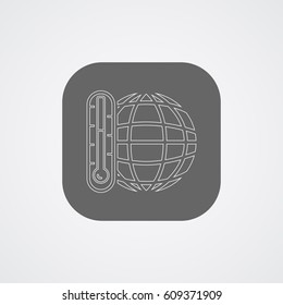 Icon, two hands protect the planet from global warming. Environmental symbol. Vector illustrations.