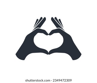 Icon two hands in the shape of a heart.