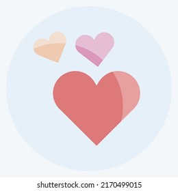 Icon Two hearts. suitable for Wedding symbol. flat style. simple design editable. design template vector. simple symbol illustration