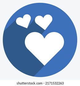 Icono Dos corazones. adecuado para el símbolo Wedding. estilo de sombra larga. diseño simple editable. vector de plantilla de diseño. ilustración de símbolo simple