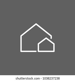 Icon of two houses. Building, construction, architecture. Real estate concept. Can be used for topics like mortgage, relocation, buying apartment