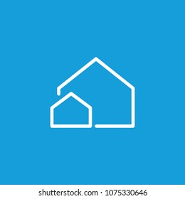 Icon of two houses. Building, construction, architecture. Real estate concept. Can be used for topics like mortgage, relocation, buying apartment
