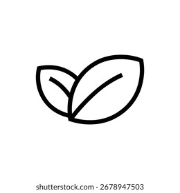 ícone de duas folhas ícone isolado no fundo branco em estilo de arte de linha ícone de linha ilustração vetor