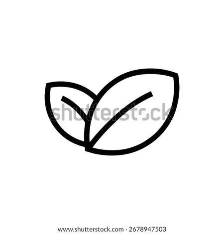 icon of two leaves icon isolated on white background in line art style design line icon vector illustration