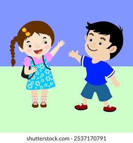ICON OF TWO LITTLE CHILDREN GREETING EACH OTHER