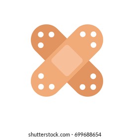 Icon with two medical plasters. Vector flat illustration 