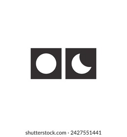Icon two moon eclipse or sun and moon with blank background