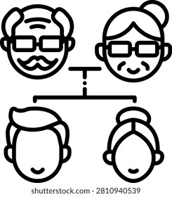 Icon of two people connected by a link representing a married couple or partners jointly involved in estate and inheritance planning