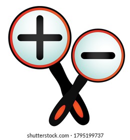 icon of two search signs with + and -