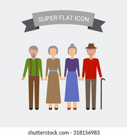 Icon of two senior couples