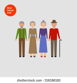 Icon of two senior couples