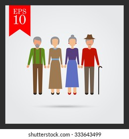 Icon of two senior couples