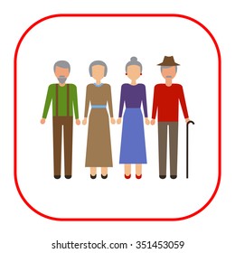 Icon of two senior couples