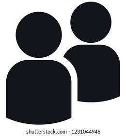 Icon two silhouettes of people. Simple vector illustration. Isolated on a white background.