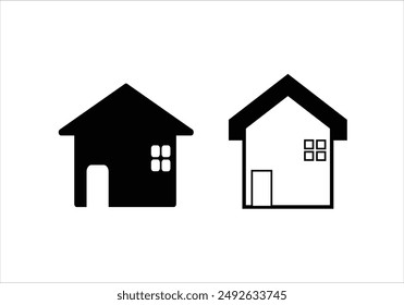icon of two simple and minimalist houses