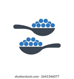 Icon of two spoons with caviar