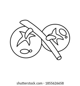 icon of two tomatoes. black outline icon. for logos, icons, symbols and learning to color