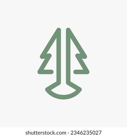 icon of two twin trees in line art style