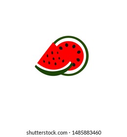 Icon of two watermelons. Vector illustration