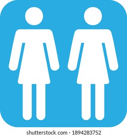 Icon of two women on white background for your website and presentation