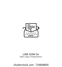 Icon typewriter graphic design single icon vector