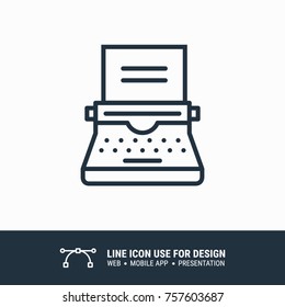Icon typewriter graphic design single icon vector illustration