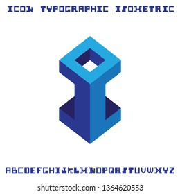 icon typography font isometric symbol sign graphic design element 
