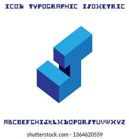 icon typography font isometric symbol sign graphic design element 