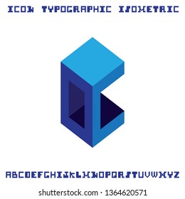 icon typography font isometric symbol sign graphic design element 