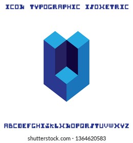 icon typography font isometric symbol sign graphic design element 
