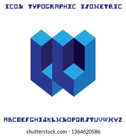 icon typography font isometric symbol sign graphic design element 