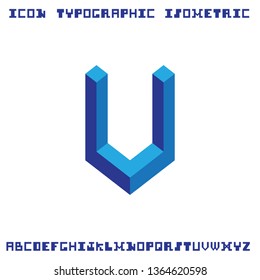 icon typography font isometric symbol sign graphic design element 