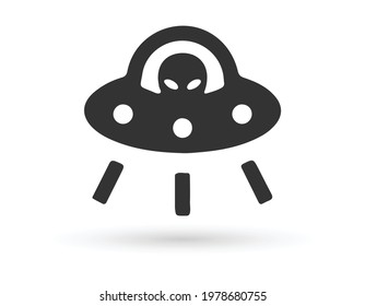 The icon of UFO. Simple flat icon illustration, vector of UFO for a website or mobile application on white background