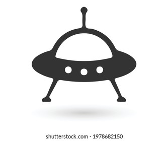 The icon of UFO. Simple flat icon illustration, vector of UFO for a website or mobile application on white background