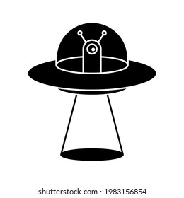 The icon of UFO. Simple flat icon illustration, vector of UFO for a website or mobile application color editable