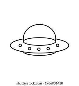 The icon of UFO. Simple flat icon illustration, vector of UFO for a website or mobile application color editable