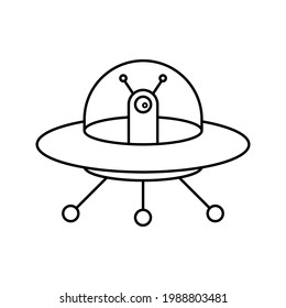 The icon of UFO. Simple flat icon illustration, vector of UFO for a website or mobile application color editable