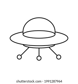 The icon of UFO. Simple flat icon illustration, vector of UFO for a website or mobile application color editable