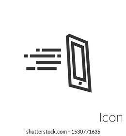 Icon Ultra Fast Smart Phone In Black And White Illustration.