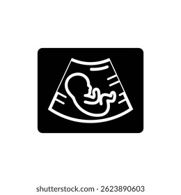 Icon of Ultrasound Screen with Fetus Outline