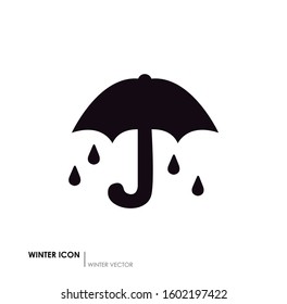Icon of an umbrella. Basic winter vector.