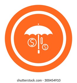 Icon of umbrella covering dollar signs