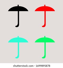 icon umbrella with different color . illustration umbrella