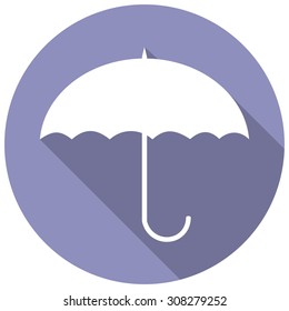 Icon umbrella with a long shadow