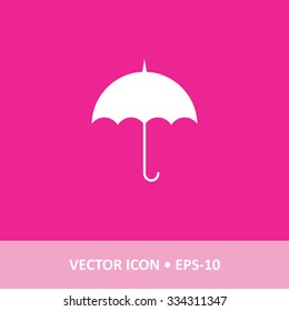 Icon of Umbrella on Magenta Color Background. Eps-10.