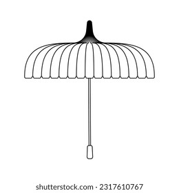 The icon of an umbrella of the original shape from the rain and sun on a white background. A vector image.