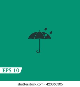 Icon umbrella and rain.